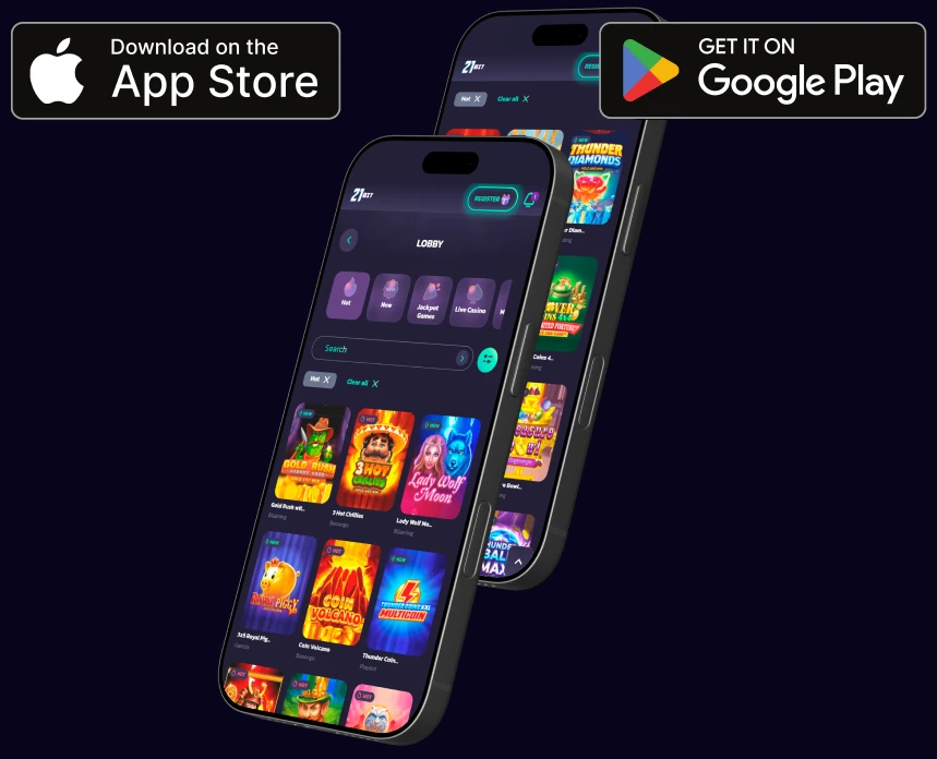 21Bit Mobile Casino App on smartphone